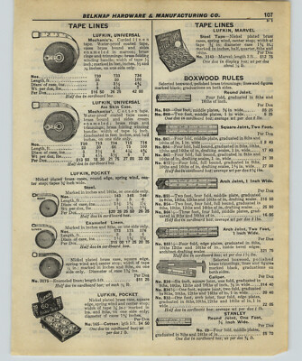 1927 PAPER AD 6 PG Boxwood Rules Styanley Tools Zig-Zag Store Display Showcase