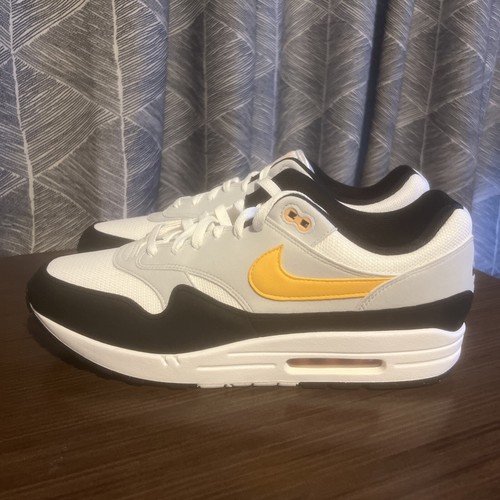 Size 14- Nike Air Max 1 White /University Gold and Black- New No Box