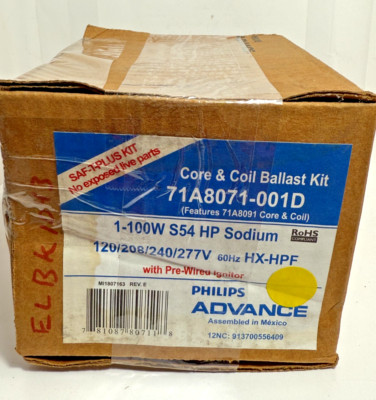 Philips 71A8071-001D Core & Coil Ballast Kit 71A8091 1-100W S54 HX-HPF