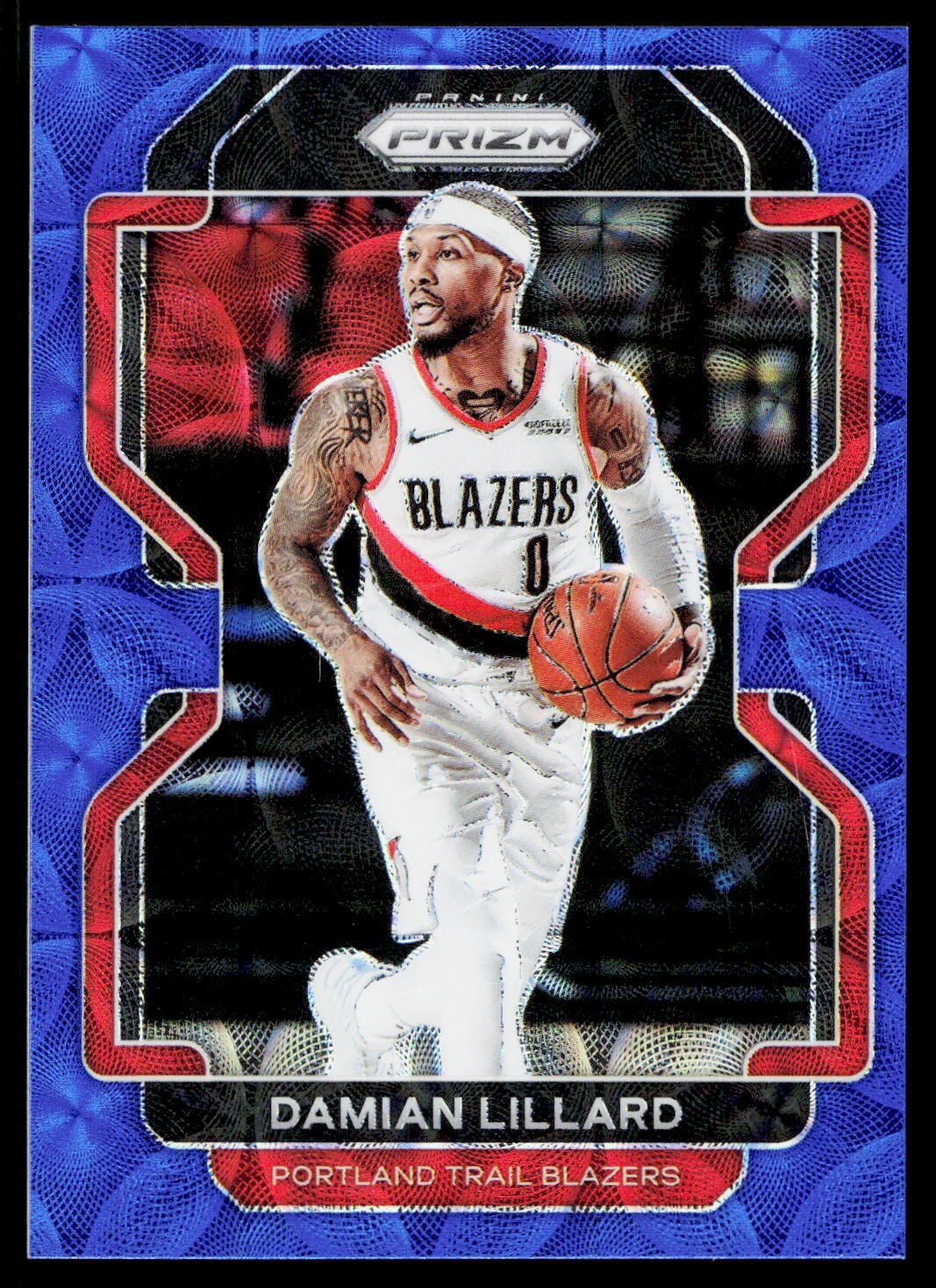 2021-22 Panini Prizm #116 Damian Lillard Blue Choice Prizm /39