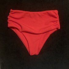 Size S Zaful Women  s Red High Rise Swim Bottoms