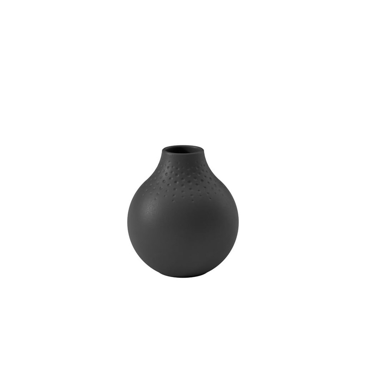 Villeroy & Boch Collier Noir Small Vase : Perle, 4.25 in, Black
