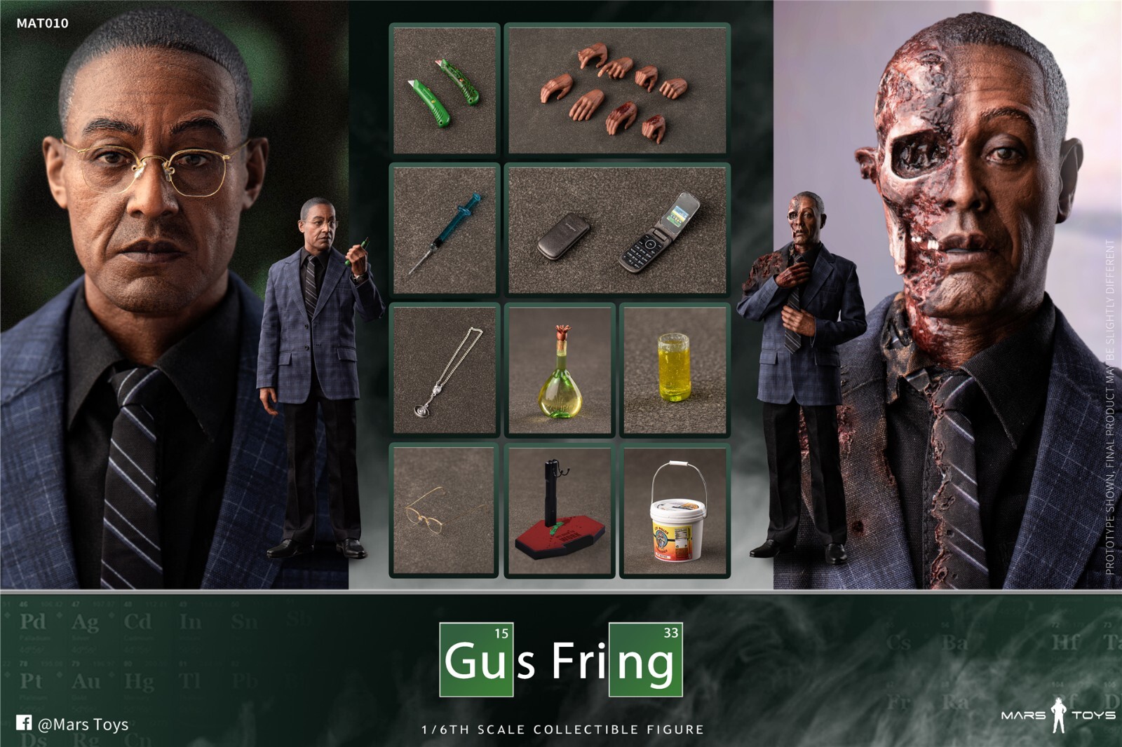 Mars Toys MAT010 1/6 Gustavo Gus Fring Collectible Action Double Figure Toys