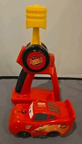 Disney Cars GeoTrax Lightning McQueen Rust-Eze & Turbo RC Easy Hold Remote Works