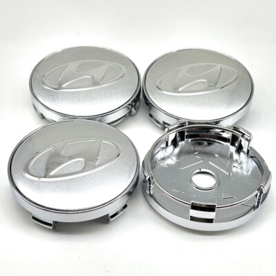 4x 60mm Für Hyundai Logo Nabendeckel Felgendeckel Radnabendeckel Auto Silber NEW