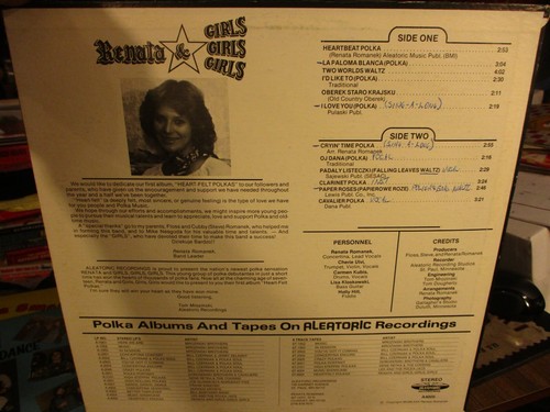 1980 RENATA & GIRLS GIRLS GIRLS Heart Felt Polkas LP Aleatoric A4005 VG+/VG+ - Picture 3 of 3