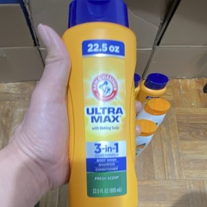 Arm & Hammer Ultra Max 3-in-1 Body Wash Shampoo Conditioner Fresh Scent 22.5 oz