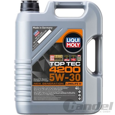1x4L LIQUI MOLY MOTORÖL TOP TEC 4200 5W-30 passend für BMW LL04 VW 504/507.00