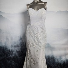 Hayley Paige Occasions Gray Sweetheart Strapless Gown | Women's 10