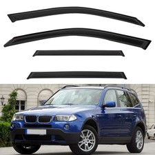 4pcs Front Rear Smoke Tint Sun/Rain Guard Outside Mount Tape-On Window