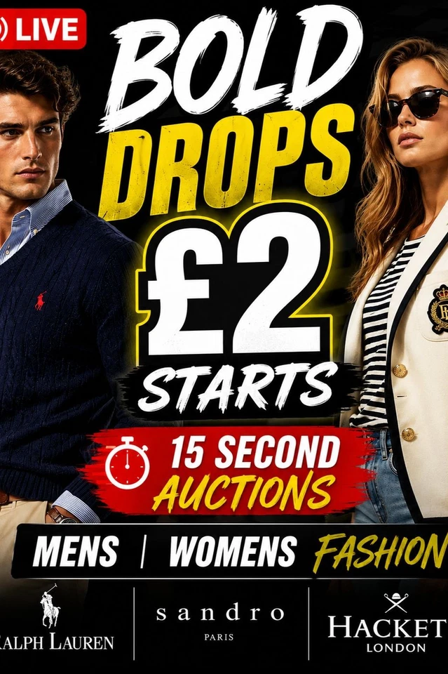 Bold Drops🔥 15 Seconds - £2 Starts - Mens And Womens Fashion 🛍️