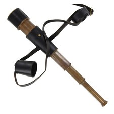 17" Brass Pirate Spyglass Telescope Handheld Nautical Leather Wrapped Prop