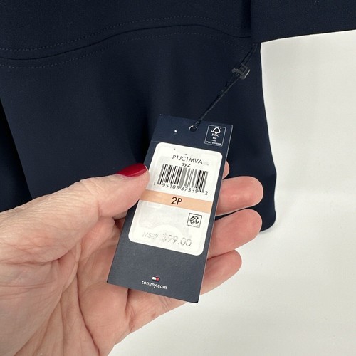 Tommy Hilfiger Dress Petite 2 2P Blue Shift Pullover 1/2 Zip NEW $99 - Bild 6 von 9