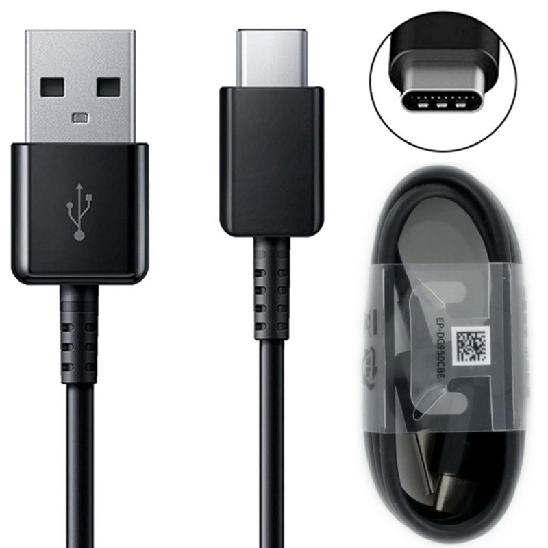 Black USB Type C Cable Data Charging Charge Cable For Samsung S9 S10 S20 S21 S22