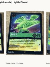 Disney Lorcana 3 Card Lot Diablo Non-Foil Cold Foil Bruno Enchanted LP
