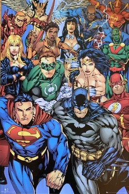 DC Comics Character Collage Poster 24 X 36