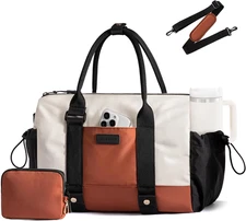 LOVEVOOK Small Gym Bag for Women with Yoga mat Holder, Mini Duffle Bag for Trave