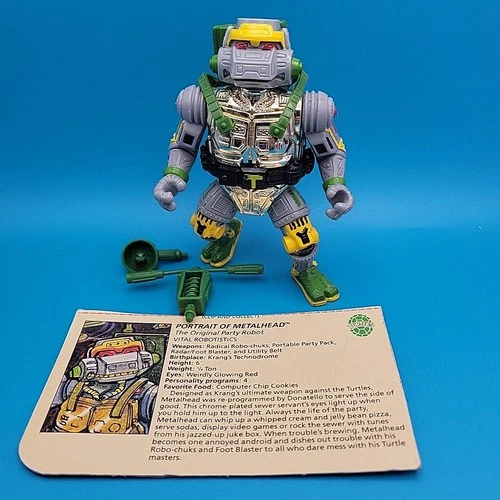 Vintage 1989 TMNT Teenage Mutant Ninja Turtles Metalhead Figure Complete W Card