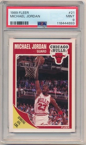 MICHAEL JORDAN 1989/90 FLEER BASKETBALL CARD #21 CHICAGO BULLS PSA 9 MINT