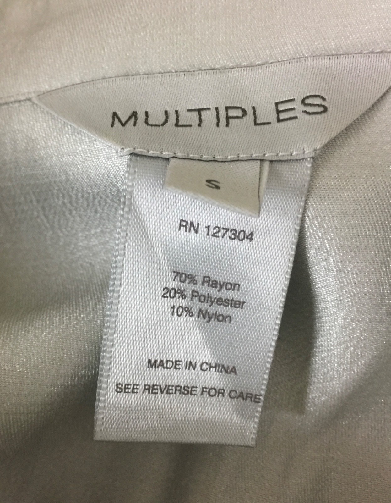 Multiples Women’s Silver Shimmer Button Front Tur… - image 9