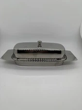 VintagecStainless Steel Butter Dish And Tray With Lid 18/8 Selandia Denmark