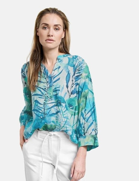 Women Gerry Weber Shirt Multicolor Linen 42 / XL /