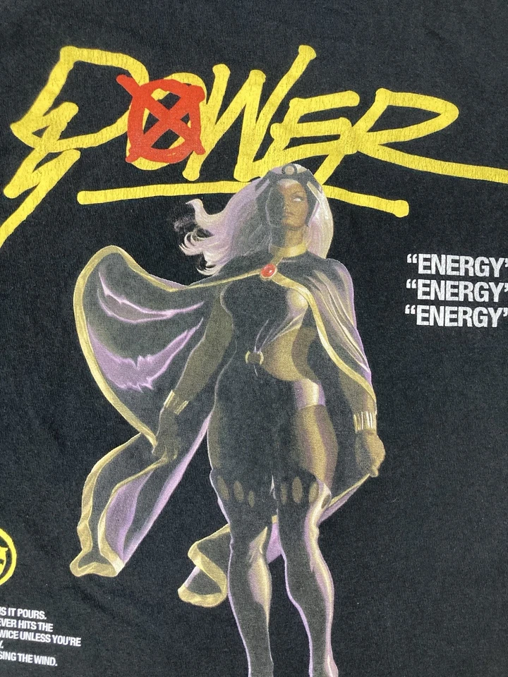 Marvel CVLA Storm Power Graphic T-shirt Women Medium Black Movie - Image 2 of 4