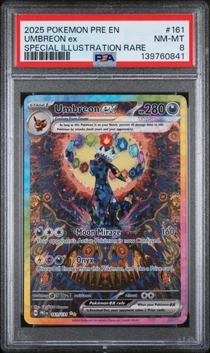 2025 POKEMON PRE EN-PRISMATIC EVOLUTIONS #161 UMBREON EX PSA 8