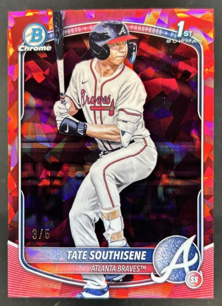 2025 Bowman Draft Sapphire Tate Southisene Chrome Red Refractor 1st #/5 Braves
