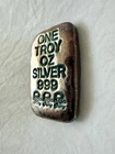 New Listing1 Troy Oz .999 Fine Silver Poured Bar Skull Design Rainbow Toned Patina ☠️☠️☠️