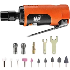 WORKPAD Mini Air Straight Die Grinder with 10-Pieces Air Die Grinder Stone Se...