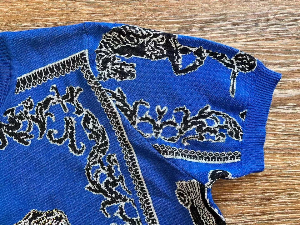 Подлинный шерстяной топ Hermes с коротким рукавом, размер L, хорошее состояние товара с небольшими дефектами - Изображение 4 из 4