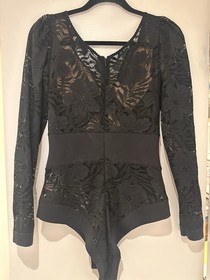 AGENT PROVOCATEUR BLACK AUDREY BODY WASPIE CORSET Top Shirt  Bodysuit AP 4 Large
