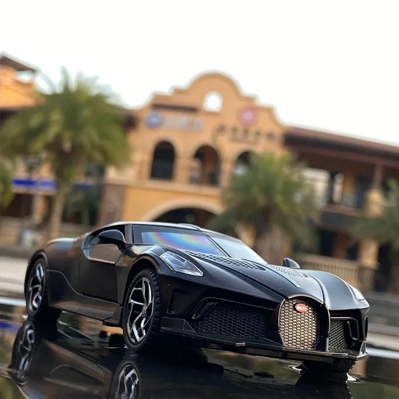 1:32 Bugatti La Voiture Noire Diecast Car Model – Sound Light Pull-Back Gift Toy - Image 4 of 4
