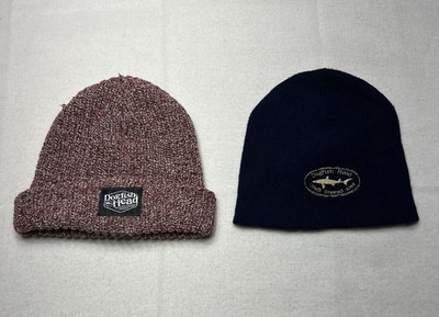 Lot Of Two / 2 Dogfish Head Craft Brewery Winter Knit Beanie Hats Caps Beer Flaw
