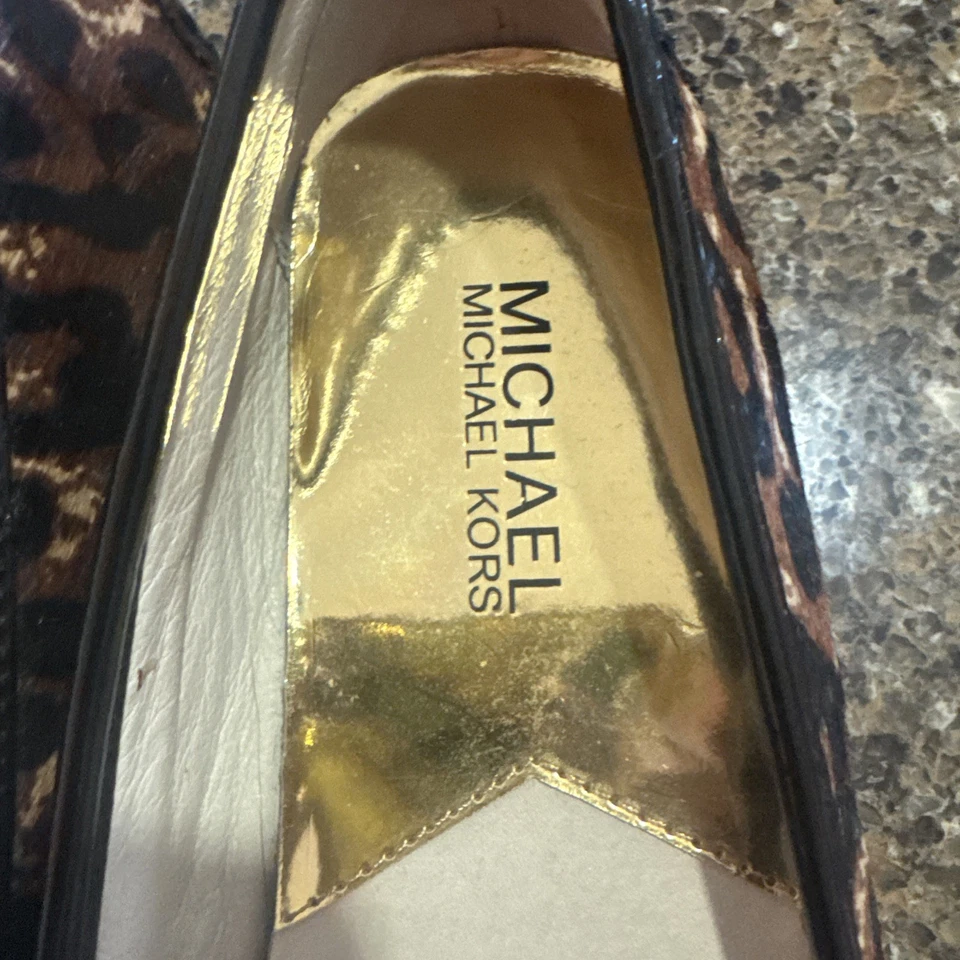 MICHAEL KORS Ballet Planos Estampado Leopardo Pelo de becerro Mujer’s Talla 8 Foto 2 de 4