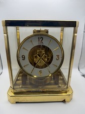 Jaeger LeCoultre Atmos Clock Caliber 528-8 Swiss Gold Glass Case Works Great