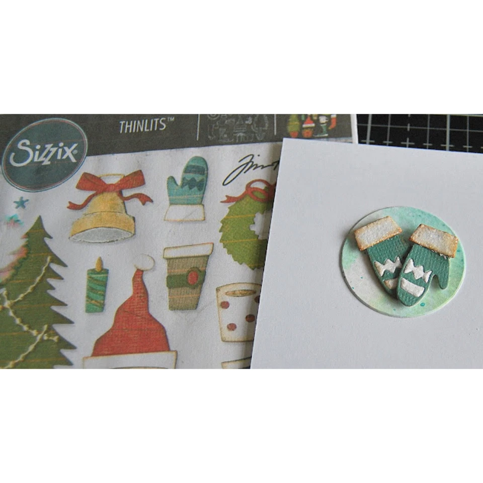 Tim Holtz Christmas Dies - Festive Things, Wreath, Tree, Stocking, Bell, 664191 - Image 2 of 4