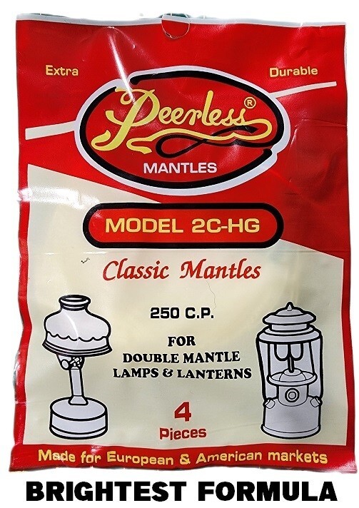 PEERLESS MANTLES PART #2C-HG - BRIGHTEST FORMULA REPLACES COLEMAN