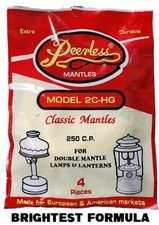 PEERLESS MANTLES PART 2C-HG - BRIGHTEST FORMULA REPLACES COLEMAN 21 MANTLES