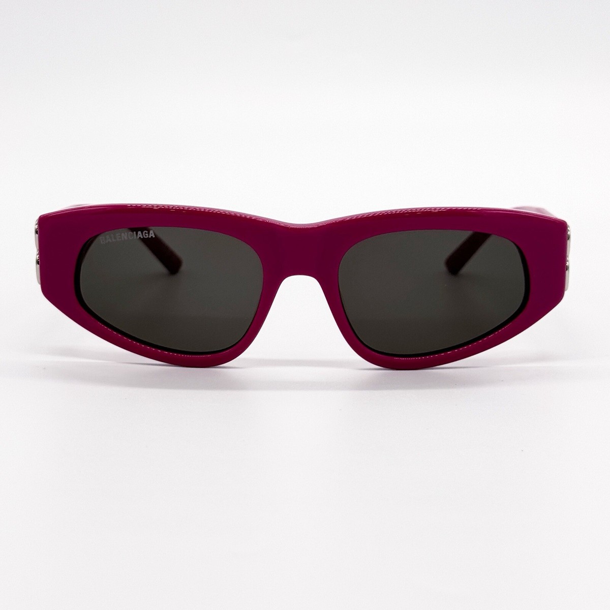 NEW BALENCIAGA BB0095S 017 OVAL PINK GREY WOMEN SUNGLASSES 