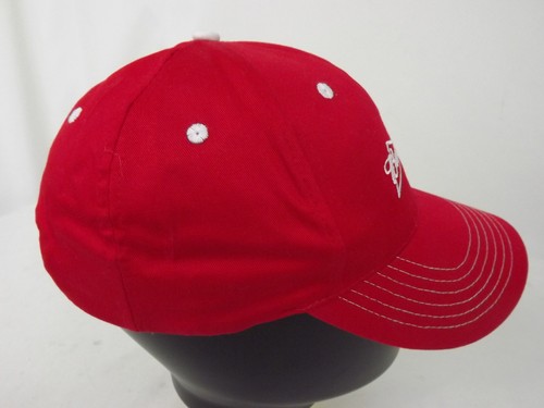 Cappello Berretto BUDWEISER Birra Rosso Bianco Ricamato "Afferra alcune Buds" Nuovo - Foto 4 di 8