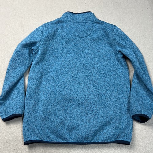 L.L. Bean Sweater Kids XL 18 Teal Blue Fleece Pullover 1/4 Snap 300193 - Picture 4 of 5