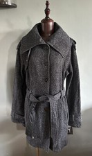 Nwt Iz Byer Dark Gray And White Lightweight Thigh Length Coat Sz:xl