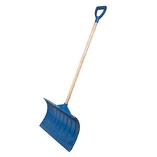 FARM-TUFF Snow Pusher with Ash Hardwood Handle, Blue, 21.8in