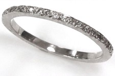 0.25 ctw Natural Diamond Solid 14k White Gold Thin Eternity Wedding Ring 1.5 MM