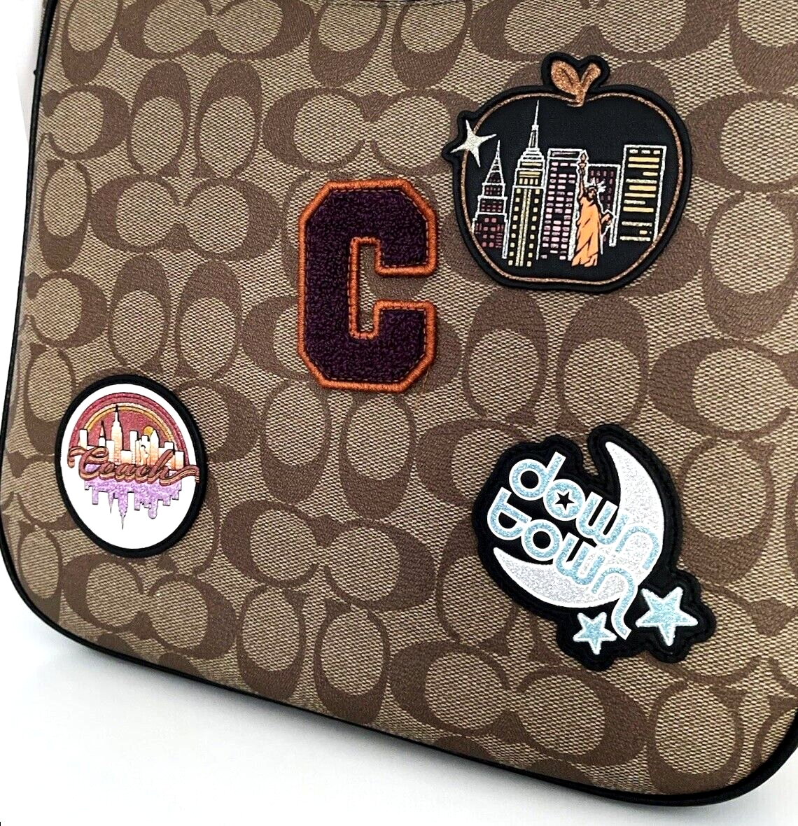 COACH C6919 Ellie File Bag SIG. Canvas W/ Disco Patches