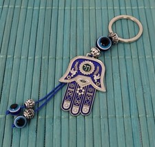 Hamsa Keychain Evil Eye Key chain Good Luck Keychain Blue Turkisk Eye Keychain