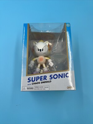 Jakks Gold Super Sonic Figure With White Chaos Emerald