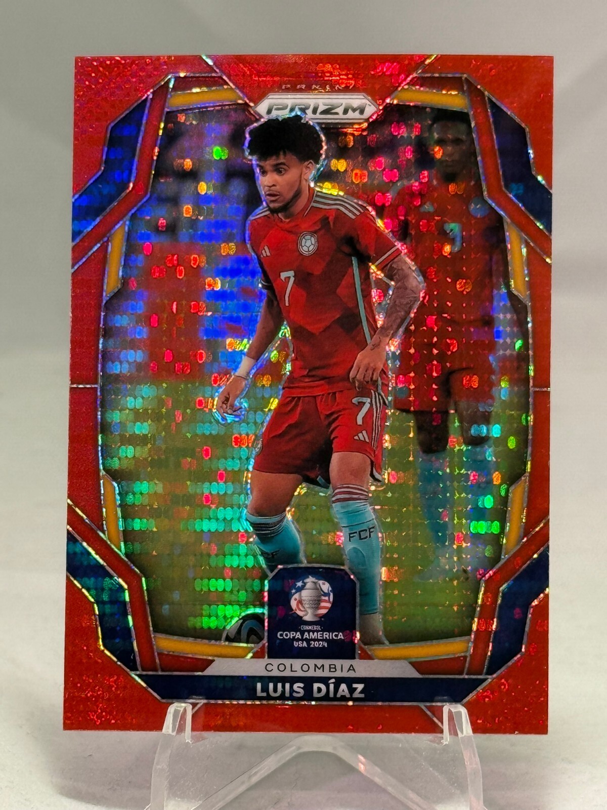 LUIS DIAZ 2024 Panini Prizm Copa America RED PULSAR NUMBERED PRIZM #'d /125